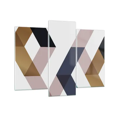 Produktbild von Bilder auf glas - 3 Teile - Abstraktion Muster Diamant - 130x100cm - Glasbilder - Wandbilder - Bilder - Wanddekoration aus Glas - Glas Bilder - Wandbild auf Glas - GCB130x100-4311