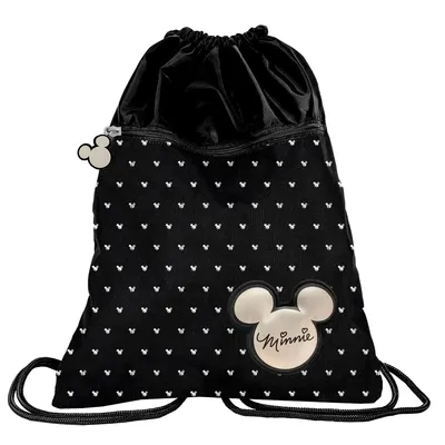 Produktbild von PASO BEUNIQ DIBL-713 Turnbeutel Sportbeutel Rucksack Tasche DISNEY MINNIE MAUS leicht schwarz Kinder Mädchen