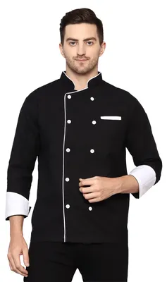 Image de Exner - Veste de cuisine double boutonnage pour homme LT6159 (3XL) (noir)