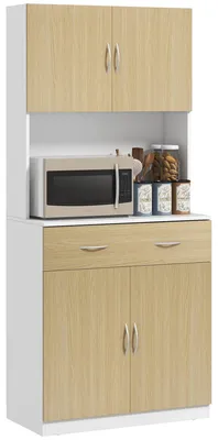 Immagine prodotto di SunvelloCredenza Cucina con Armadietti a 2 Ante e Cassetto, 80x40x180cm, Colore Legno