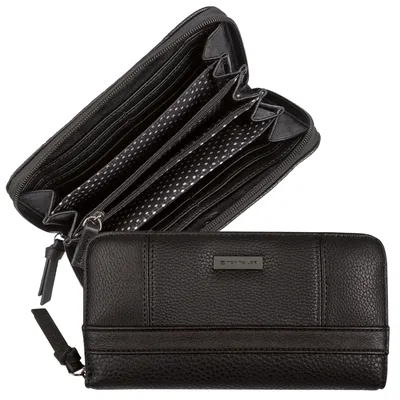Produktbild von Tom Tailor Damen Geldbörse Juna Portemonnaie 12 Kartenfächer 20x10cm schwarz