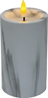Produktbild von LED-Kerze Hony, 12 cm, aus Kunststoff, Grau, mit Timer, für innen und außen