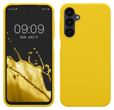 Produktbild von kwmobile Handyhülle für Samsung Galaxy A25 Hülle - Case Silikon - Kabelloses Laden - Schutzhülle Cover in Strahlend Gelb