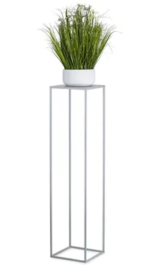 Image de HowHomely | Support à fleurs - 100 cm - Gris - Moderne et stable - Idéal pour les plantes