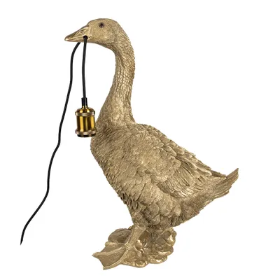 Produktbild von Clayre & Eef Tischlampe Gans 42x23x60 cm Goldfarbig Polyresin