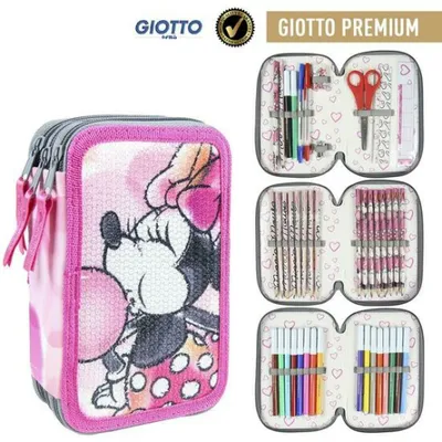 Produktbild von Minnie Mouse Dreikammer-Federmäppchen mit Giotto Premium Zubehör Cerda