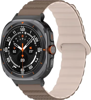 Produktbild von Für Samsung Galaxy Watch Ultra 47mm Punktmuster Silikon Magnetisches Armband Braun