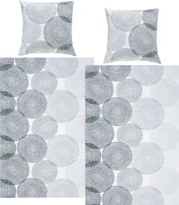 Produktbild von REDBEST Bettwäsche Sparpaket 4-teilig anthrazit-weiß 2x 155x220 cm + 2x 80x80 cm
