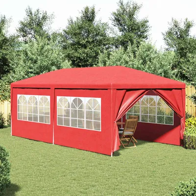 Produktbild von CLORIS Party-Zelt 600 x 300 x 255 cm Rot PE und Stahl - Pavillons & Partyzelte CC727
