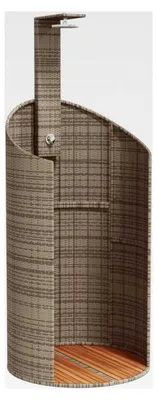 Produktbild von Gartendusche Grau 100x100x241,5 cm Poly Rattan Akazienholz