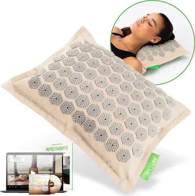 Produktbild von BACKLAxx ® Akupressur Kissen, Akupunktur Matte mit Stacheln zur Massage und Entspannung von Nacken und Schulter, Massagematte Rücken zur Akupressur