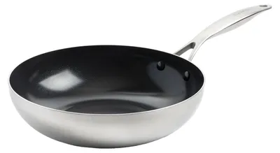 Image de GreenPan poêle wok Geneva - Acier inoxydable - ø 28 cm / 3.6 litres - Revêtement antiadhésif en céramique