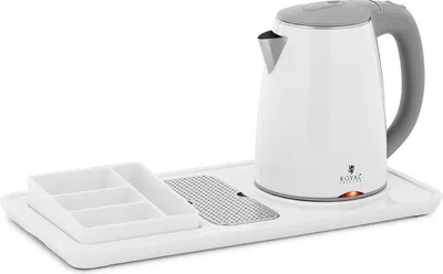 Obrázek produktu pro Royal Catering Professional Hotel Kettle - bílá - 1,2 l - 1800 W - s kávovou a čajovou stanicí