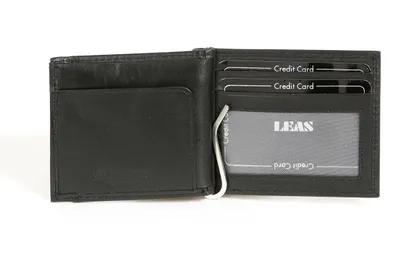 Produktbild von LEAS Dollar Clip Geldscheinklammer Geldklammer Money Clip mit Kleingeldfach Echt-Leder, schwarz Special Edition