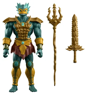 Produktbild von Masters of the Universe Origins 200X Mer-Man aus der Cartoon-Kollektion, ca. 14 cm große Actionfigur, MOTU-Spielzeug, 6 Jahr(e), Mehrfarbig, Kunststoff