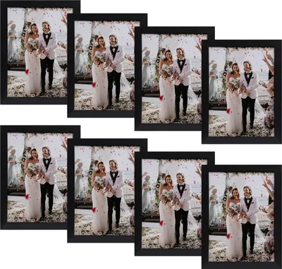 Image de Cadre photo 10x15 cm, lot de 8, couleur noire