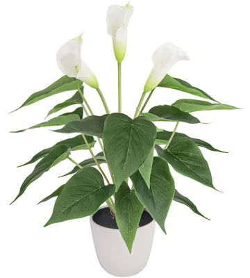Imagen del producto de Lirio artificial, color blanco, 40 cm, flor artificial para decoración
