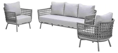 Produktbild von Garden Impressions Aversa - Sofa Set - 3-teilig - Taupe - Seil grau sand - valley sand