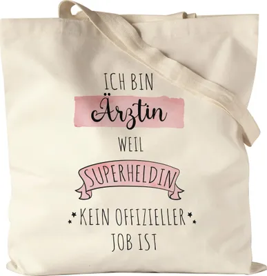 Produktbild von Ich Bin Ärztin Weil Superheldin Kein Anerkannter Job Ist Jutebeutel Stoffbeutel Canvas  Geschenk Danke Sagen