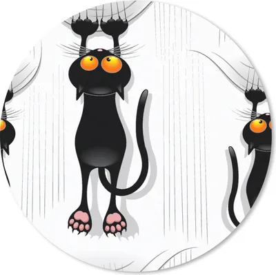 Produktbild von MuchoWow® Mauspad Mousepad Muster - Katze - Schwarz - Jungen - Mädchen - Kinder - Kinder 30x30 cm - Mousepads - Maus Mat - Pad - Mausunterlage - Tischunterlage - Schreibtischmatten