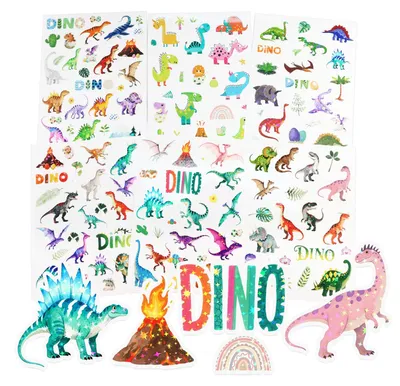 Dinosaurier-Sticker, PVC, 6 Stück, für Kinder, Innenbereich