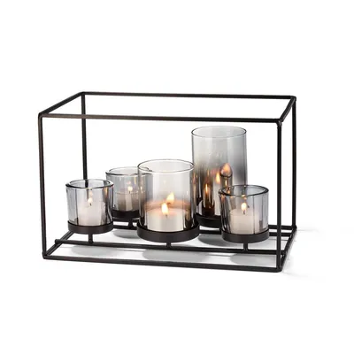 Produktbild von Philippi York Lichterwelt Stahl, pulverbeschichtet, 3 Gläser + 2 Röhren  119003