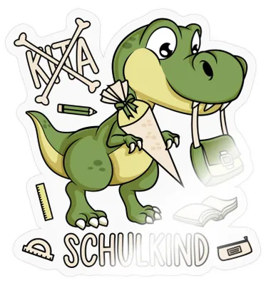 Produktbild von Spreadshirt Einschulung Schulkind 2026 Dinosaurier Dino Sticker Aufkleber, 10 x 10 cm, Transparent glänzend