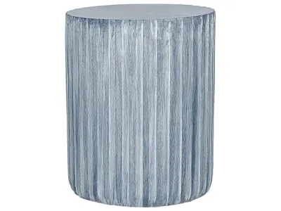 Produktbild von BELIANI Beistelltisch Grau Leichtbeton und Glasfaser Rund ⌀ 39 cm mit Rillen Struktur Modern Outdoor Couchtisch Wohnzimmer Ausstattung Möbel