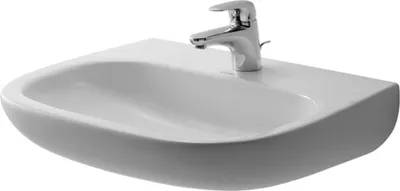Produktbild von Duravit Waschtisch MED D-CODE ohne Überlauf, mit Hahnlochbank 550 x 430 mm, ohne Hahnloch weiß
