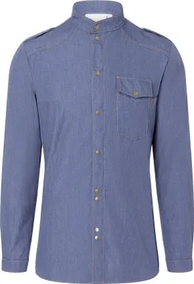 Produktbild von KARLOWSKY Herren Kochhemd JEANS-STYLE Langarm Modern-Fit Jeansblau 62