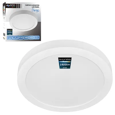 Produktbild von MasterLED LED Panel 24W rund 4000K neutralweiß, 1920lm Aufputz-Deckenleuchte