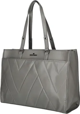 Produktbild von Große Damen Tasche Schultertasche Bag Leder Optik Handtasche Mittelgrau