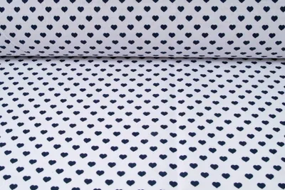 Obrázek produktu pro Plátno bavlnené, modrá srdíčka, metráž, látky / 50cm