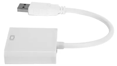 Obrázok produktu pre Prevodník USB 3.0 na VGA, adaptér s rýchlosťou 5 Gb/s, HD 1080p, 15-pinová samica, externá grafická karta, biela