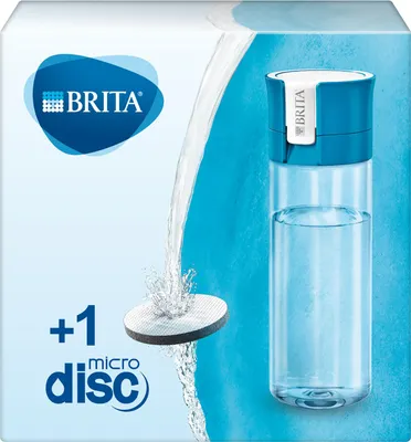 Produktbild von Brita Fill&Go Bottle Filtr Blue, Wasserfiltration Flasche, 0,6 l, Blau, Transparent