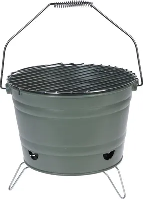 Zdjęcie produktu dla Łyżka do grilla z rusztem - Ø 27 cm węgiel drzewny - zielona