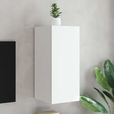 Produktbild von vidaXL TV-Wandschrank mit LED-Leuchten Weiß 30,5x35x70 cm
