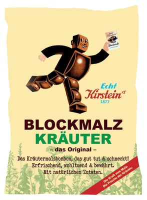 Produktbild von Kirsteins Blockmalz Kräuter das Original Bonbon aus 12 Kräutern 75g