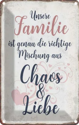 Produktbild von vianmo Blechschild 18x12 cm unsere Familie Freunde