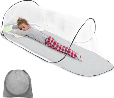 Produktbild von Famanu Moskitonetz Faltbar 200 x 80 x 56 cm - Anti-Mücken Reise-Moskitonetz, Pop-up und tragbares Campingzelt