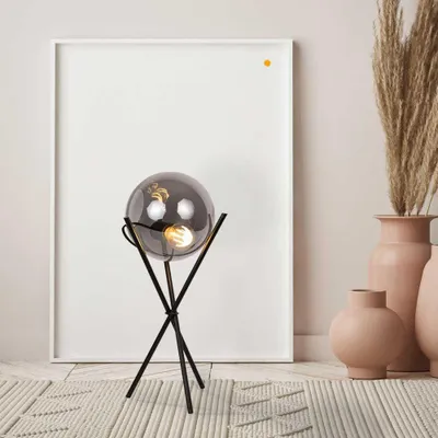 Produktbild von s.luce Sphere Glas-Tischlampe 20cm Dreibein-Tischleuchte mit Glaskugel