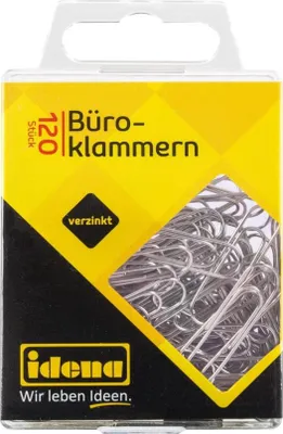 Obrázok produktu pre Idena 334030 - Sponky na papier, 120 kusov, pozinkované