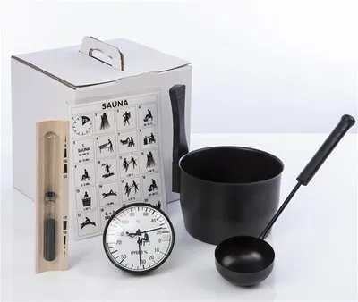 Produktbild von Eliga Sauna Zubehör Set Black 5-teilig