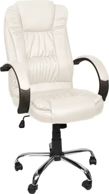 Obrázek produktu pro Pohodlná kancelářská židle Manažerská otočná židle Ergonomická kancelářská židle s potahem z umělé kůže černá/bílá/hnědá 8983, barva:bílá