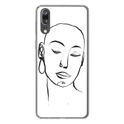 Produktbild von MuchoWow® Handyhülle Schutzhülle Hülle für Huawei P20 Frau - Gesicht - Porträt Silikon Softcase Handy Hülle - Hardcover