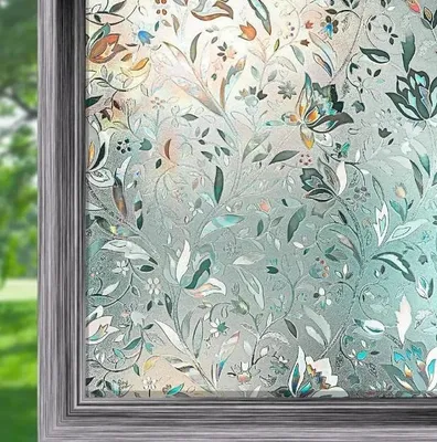 Produktbild von Fensterfolie selbstklebend 2m, Blumenmuster Fensterdeko