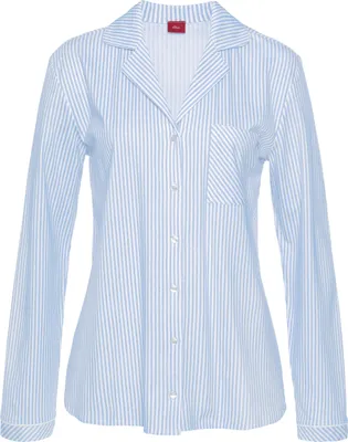 Produktbild von s.Oliver Pyjamaoberteil himmelblau-gestreift Größe 40/42