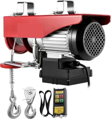 Produktbild von Happyment Elektrischr Hebekran – 800 kg Tragkraft – Mit Funkfernbedienung – 50 W Motor – Garagen-Hebemotor – Elektrisch Winde – Rot