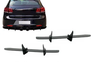 Produktbild von Heckstoßstangen-Verlängerungssplitter für Diffusor für VW Golf 6 R20 2008-2013 Schwarz