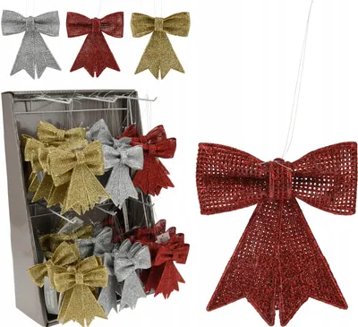 Productafbeelding van Kerstboomornament, strik, 10x9x2 cm, 1 stuk.
